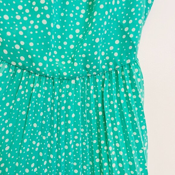 GAP Sleeveless Polka Dot Pleated Fit and Flare Dress Mint Green Women's 0 - Picture 5 of 10